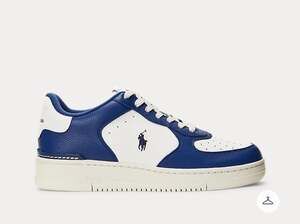 Polo Ralph Lauren Men's Masters Court Leather Sneaker Blue / Cream US 9 READ